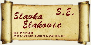 Slavka Elaković vizit kartica